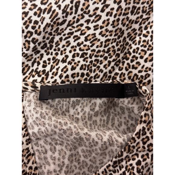 Jenni Kayne Dress Large Womens Leopard Print Short Sleeve T Shirt Style Mini - Picture 7 of 8